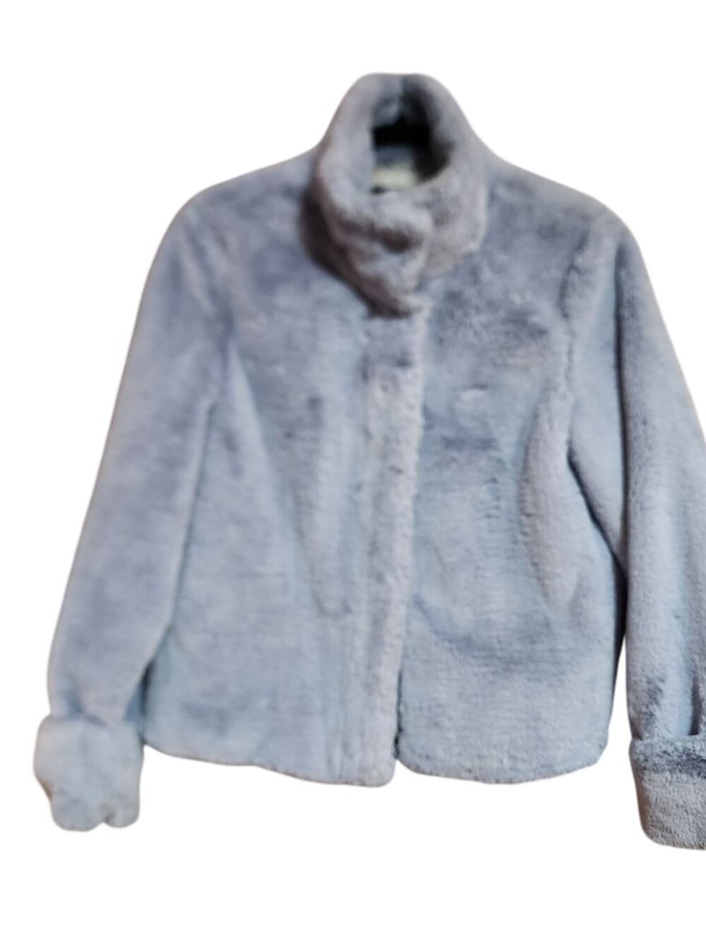 Philosophy Republic faux fur coat periwinkle blue snap closures Womens Size XS